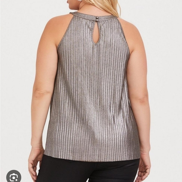 Torrid Romantic Sexy Date Night Bronze Goddess Pleated Halter Neck Top size 0X - Picture 8 of 8